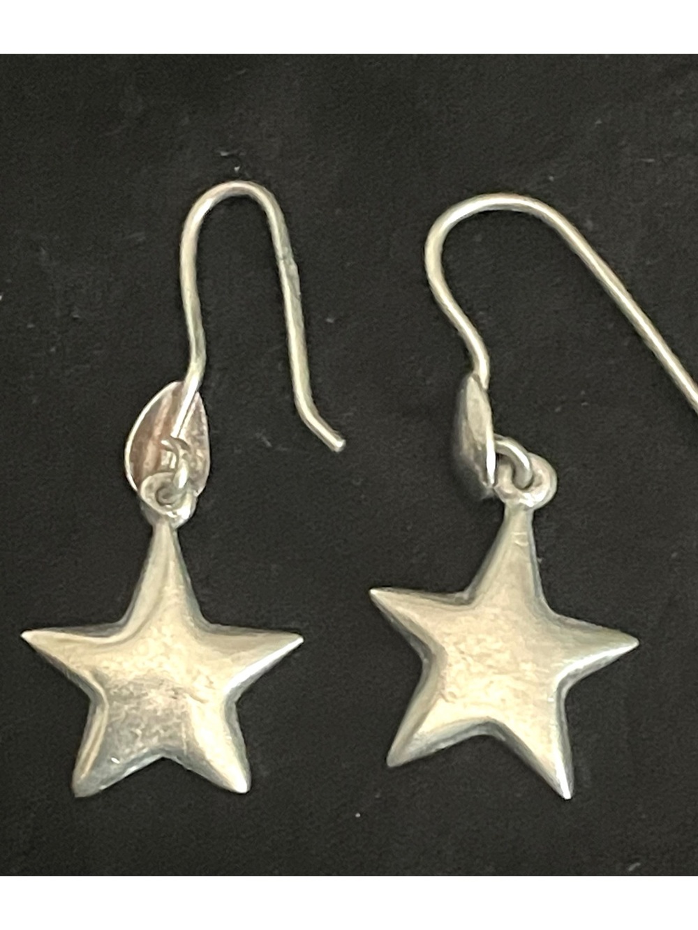 Small Sterling Silver Celestial Star Dangle Earring Handmade .925 Hoop